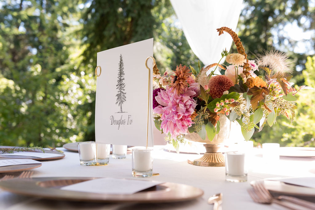Table numbers and centerpieces