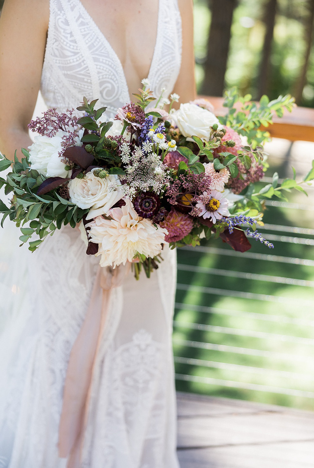 A close up of the summer bridal bouquet used in this Tierra Retreat Center wedding